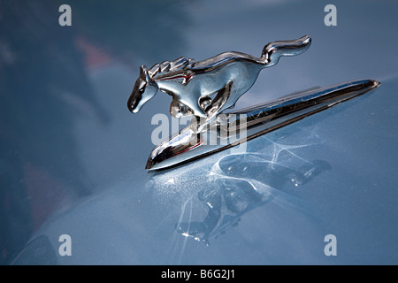 Il cofano ornamento per la Ford Mustang classic car Foto Stock