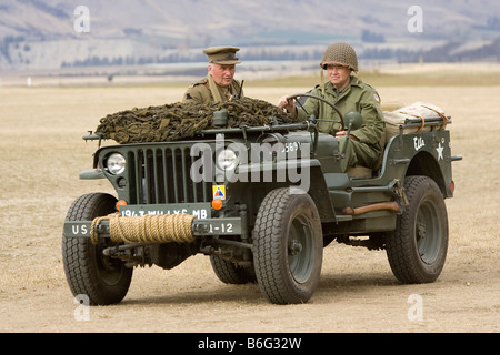 Durante la Seconda guerra mondiale era Jeep Willys Warbirds Over Wanaka Otago Isola del Sud della Nuova Zelanda Foto Stock