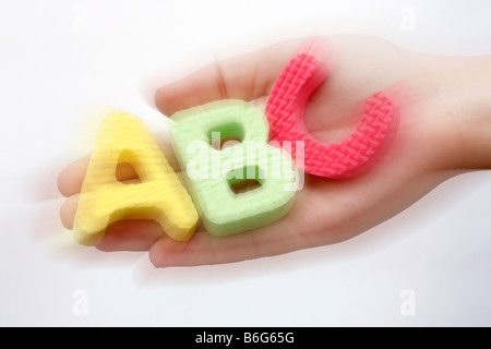 Lettere A, B, C Foto Stock