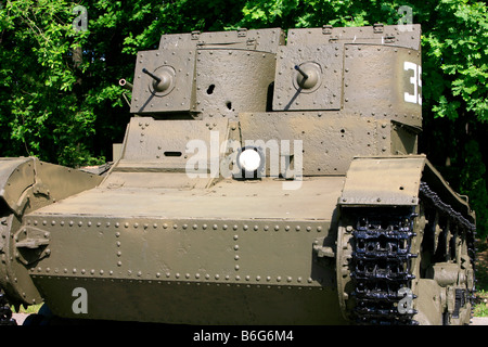 II Guerra Mondiale serbatoio sovietica presso il Parco della Vittoria a Mosca, Russia Foto Stock