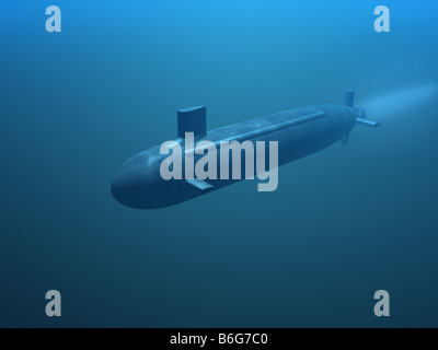 Submarine 3D Foto Stock