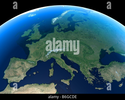 L'Europa vista dallo spazio Foto Stock