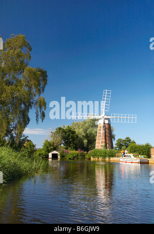 Drenaggio Hunsett mulino sul fiume Ant, Norfolk Broads Foto Stock