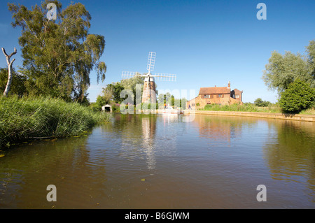 Drenaggio Hunsett mulino sul fiume Ant, Norfolk Broads Foto Stock