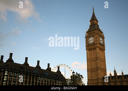 Portcullis House, London Eye e il Big Ben, Londra Foto Stock