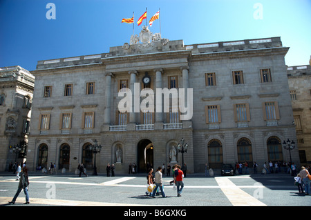 Ajuntament (Municipio) su Plaça de Sant Jaume a Barcellona, Spagna. Foto Stock