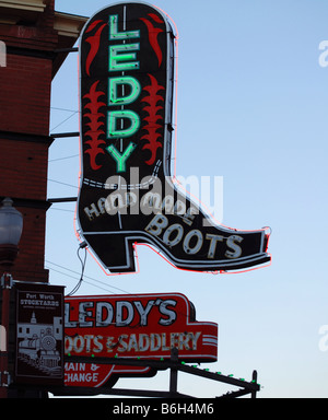 Leddy fatto a mano stivali in Fort Worth, Texas Foto Stock