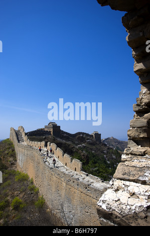 Cina Jinshanling turisti camminando sulla Grande Muraglia Foto Stock