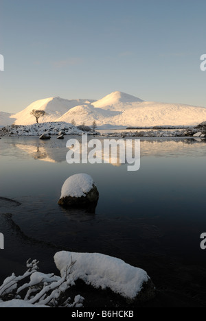 Inverno sul Loch Tulla, Rannoch Moor, Scozia Foto Stock