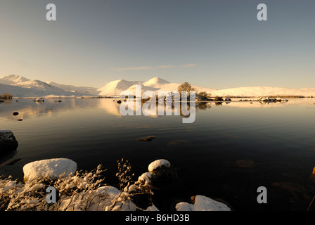 Inverno sul Loch Tulla, Rannoch Moor, Scozia Foto Stock