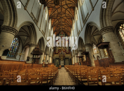 Foto HDR all'interno chiesa St Bavo o Grote Kerk Haarlem Holland Olanda Foto Stock