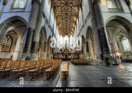 Foto HDR all'interno chiesa St Bavo o Grote Kerk Haarlem Holland Olanda Foto Stock