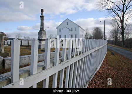 Rockingham Meeting House durante i mesi autunnali si trova a Rockingham Vermont - USA Foto Stock