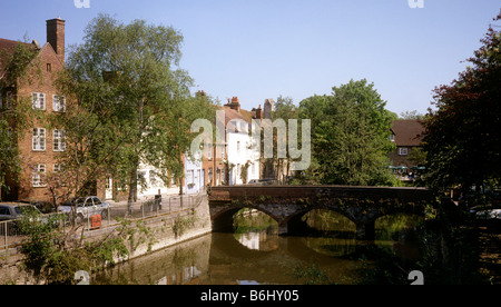 Regno Unito Inghilterra Abingdon Oxfordshire Abbey flusso che attraversa la città Foto Stock