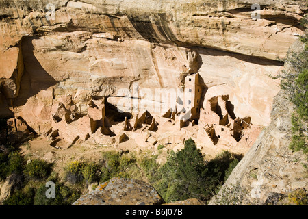 Torre quadrata House, Mesa Verde National Park in Colorado, STATI UNITI D'AMERICA Foto Stock