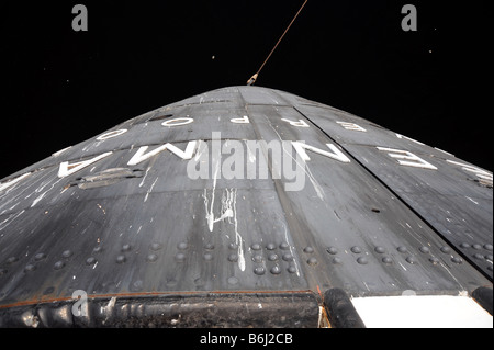 Vista insolita della parte posteriore (AFT) della vecchia regina Maria la camicia e il suo nome scritte Foto Stock