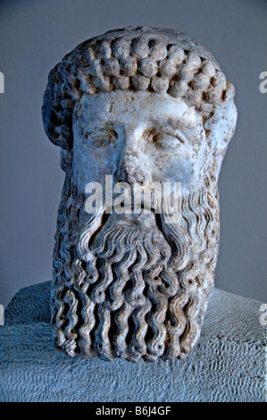 Busto di Herme protettore dei viaggiatori Hermes Tenedos in marmo di Bozcaada copia romana Turchia Bagno Turco Foto Stock