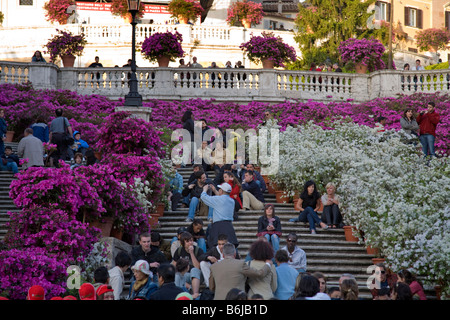 La Scalinata di piazza di Spagna salire dalla scalinata di Piazza di Spagna Roma Italia Foto Stock