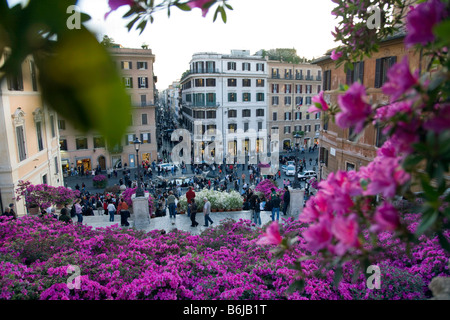 La Scalinata di piazza di Spagna salire dalla scalinata di Piazza di Spagna Roma Italia Foto Stock