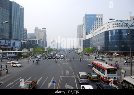 Alta Vista angolo di incrocio a Beijing in Cina Foto Stock