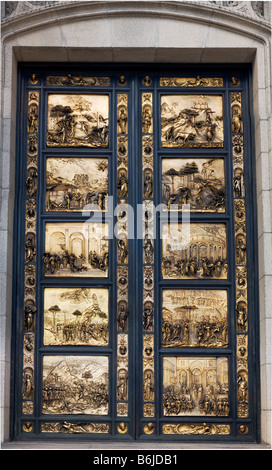 "Porte del Paradiso", da Lorenzo Ghiberti. Battistero di San Giovanni, Firenze Italia. Foto è estremamente buon dettaglio. Foto Stock