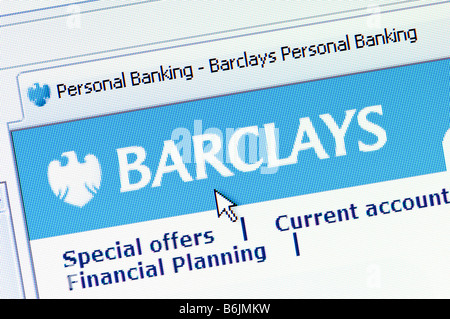 Macro screenshot di Barclays Bank sito web solo uso editoriale Foto Stock