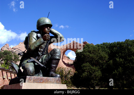 Arizona, finestra Rock. Monumento al codice Navajo talker. Capitale della Navajo Nation e sede del governo tribale. Foto Stock