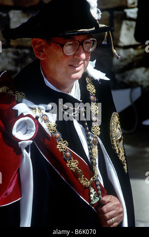 Lord Sainsbury di Preston Candover all'Ordine della Giarrettiera cerimonia Windsor Foto Stock