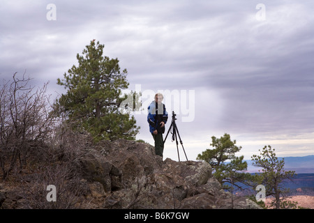 Sud Angelo Custode vista montagna Parco Nazionale di Zion Foto Stock