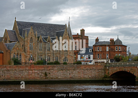 Ayr Ayr River nuovo ponte potrebbe essere costruito nel 1878 South Ayrshire Scotland Regno Unito Foto Stock