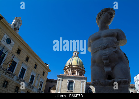 Palermo Municipio, Piazza Pretoria, Sicilia, Italia Foto Stock