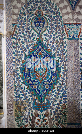 Vestibolo della camera da letto padiglione di Murad III, l'harem, Topkapi Saray Palace, Istanbul, Turchia Foto Stock