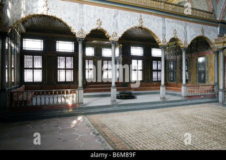 Salone Imperiale, l'harem, Topkapi Saray Palace, Istanbul, Turchia Foto Stock