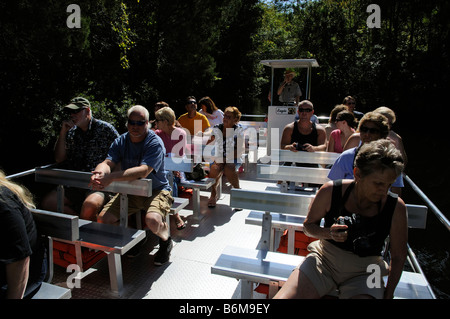 Homosassa Springs State Park Florida USA Visitatore tour in barca sul pepe Creek Foto Stock