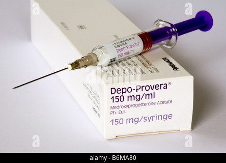 Depo Provera contraccettivi iniettabili contraccezione femminile, REGNO UNITO Foto Stock