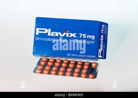 Clopidogrel (nome commerciale Plavix) Cuore Farmaco Foto Stock