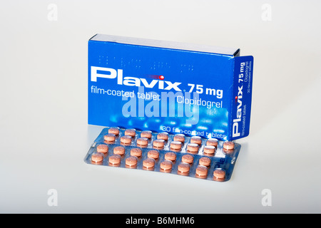 Clopidogrel (nome commerciale Plavix) Cuore Farmaco Foto Stock