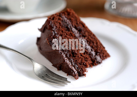 Fetta di torta al cioccolato Foto Stock