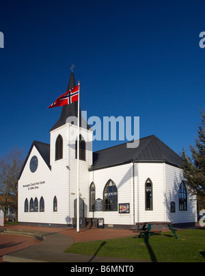 Chiesa norvegese, la Baia di Cardiff, Cardiff Wales, Regno Unito Foto Stock