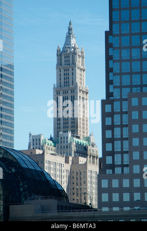 Il Woolworth Building, New York. Edificio più alto del mondo 1913-1930 Foto Stock