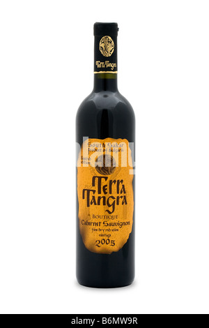 La Bulgaria terra tangra sud sakar boutique cabernet sauvignon 2005 limited edition di vino rosso secco rubino scuro colore viola sfumature f Foto Stock