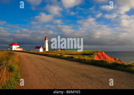 Faro di Anse de la Cabane Ile du Havre Aubert Iles de la Madeleine Quebec Foto Stock