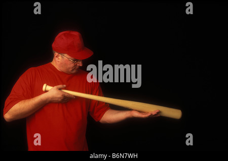 Mazza da baseball ispezione Foto Stock