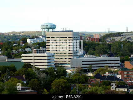 Una vista del centro cittadino di Sudbury Foto Stock