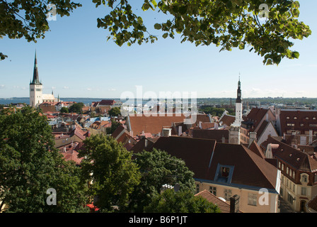 Vista panoramica dalla collina di Toompea Tallinn Estonia Foto Stock