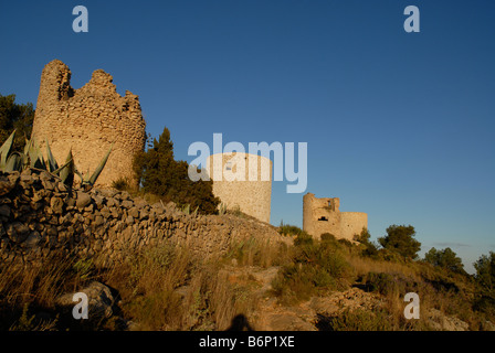 Mulini a vento su La Plana, Javea / Xabia, Provincia di Alicante, Comunidad Valenciana, Spagna Foto Stock