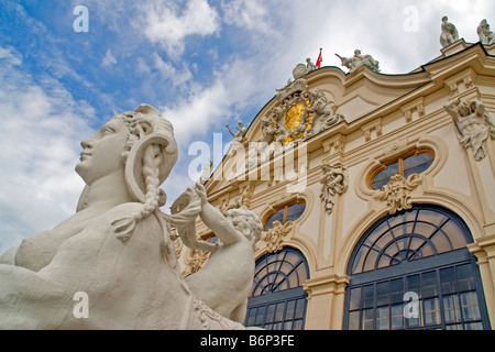 Vienna è il Palazzo del Belvedere, architettura barocca, costruita dal principe Eugenio di Savoia Foto Stock