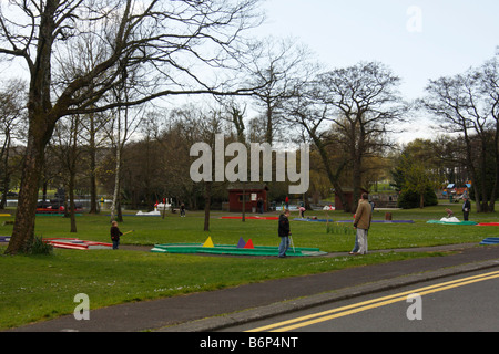 Crazy Golf, Singleton Park, Swansea, West Glamorgan, South Wales, Regno Unito Foto Stock