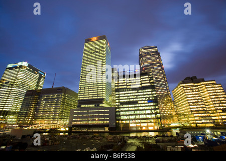 Settore bancario e finanziario edifici a Canary Wharf a Londra REGNO UNITO Foto Stock