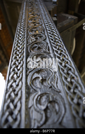 Scultura in legno di Rumah Minang noto anche come una vera e propria casa Minangkabau in Seremban, Malaysia Foto Stock